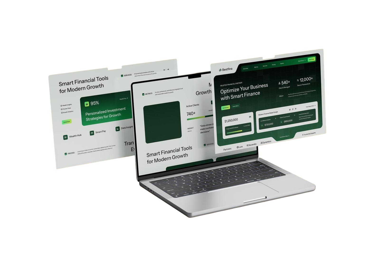 Laptop screen website mockup template
